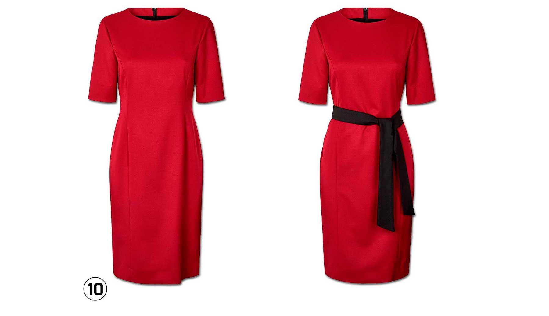 Elegant and classic burgundy cabin crew dress