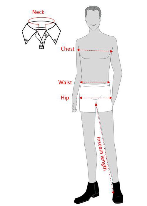 How to measure for male uniforms