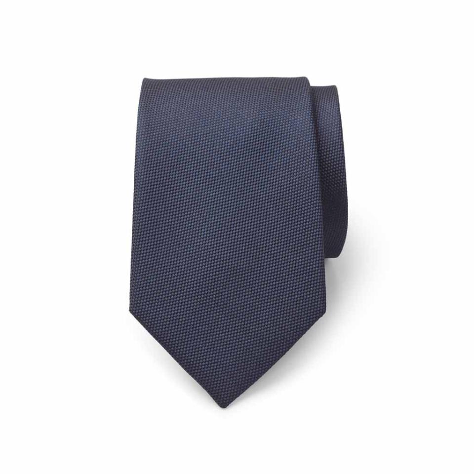 Navy Zürich silk velcro tie